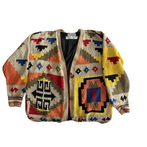 Retro Hand-Knit Cardigan